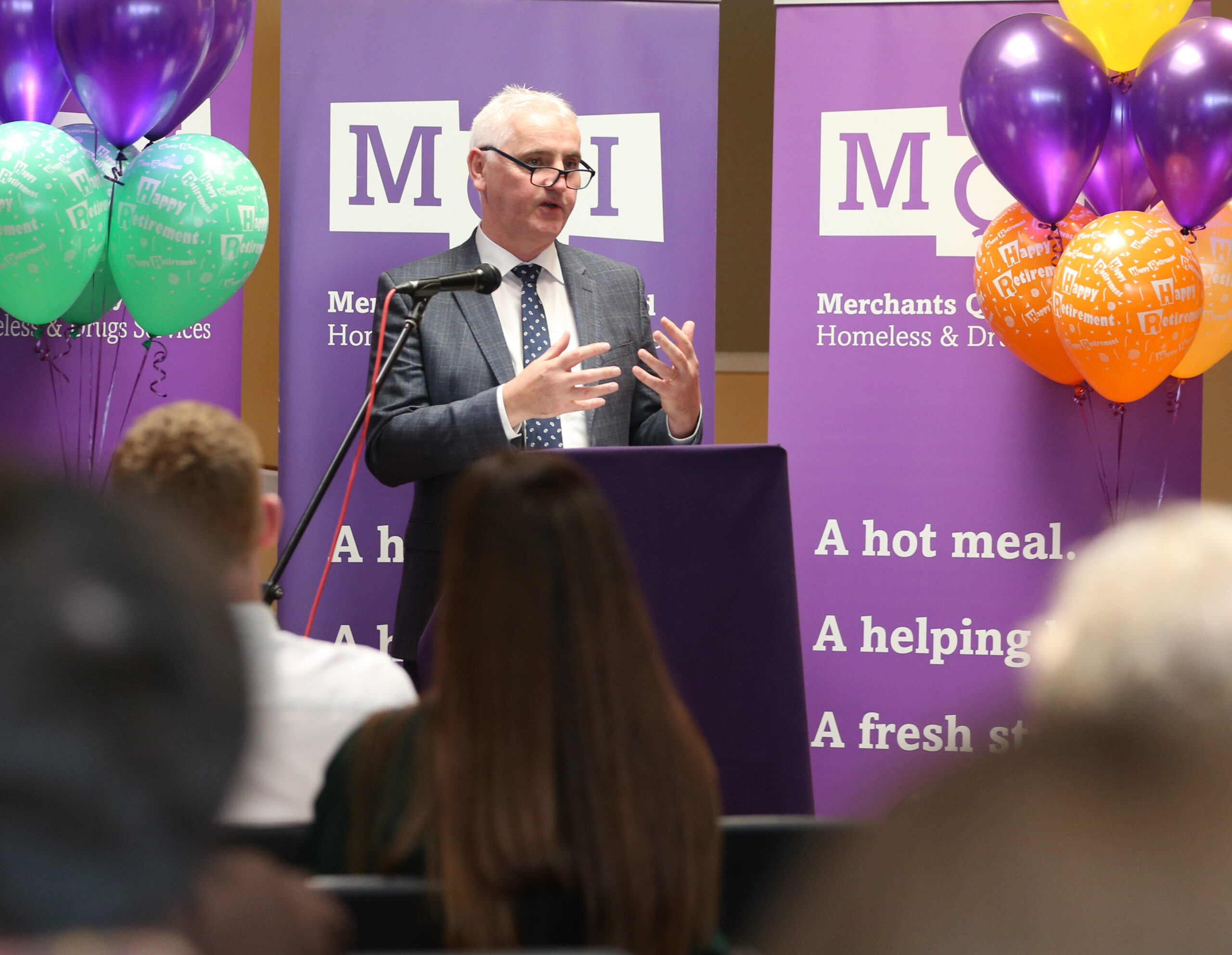 <p>MQI are delighted to announce that our 2017 Annual Review has been launched. Our Annual Review was launched by Minister of State for Health Promotion and the National Drugs Strategy Catherine Byrne. This was also a special occasion as we celebrated the immense contribution our CEO Tony Geoghegan, who is retiring later this year, has made to MQI in the last 30 years.
Some of the statistics in the review showed:</p> MQI provided 13,301 supportive interventions, helping people to access healthcare, accommodation, drug treatment, training, and welfare supports.
There continued to be a significant increase in the number of people accessing MQI’s healthcare services, with the total almost doubling in two years.
2,583 people attended MQI’s Health Promotion Unit in 2017, helping minimise harm to active drug users.
Almost 2,000 people used emergency shelter at MQI’s Night Café.
170 people went through MQI’s detox and rehabilitation services. <p>The review took place at Falitú, which is where MQI first operated as a drop-in centre at the back of Franciscan Friary on Merchant's Quay.
Speakers included Fr. Gabriel Kinahan OFM, Fr. Aidan McGrath OFM Provincial and Fergal Black of the Irish Prison Service, the later of who presented retiring CEO Tony Geoghegan with an original 19th century key to Mountjoy Prison. You can view the Annual Review here.
Check out some of the pictures of the event by clicking the slider below! </p> NO-FEE-0634-MQI-Homeless-and-Drugs-Services-report